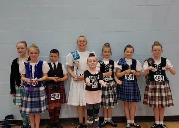 Pictured left to right: Kiera Rutherford, Lucy Cameron, Aiden Scicluna, Anna McIntyre, Lexi Sutherland-Brown, Holly Black, Kayleen Rutherford and Megan McCormack.
Missing:  Eleanor McCartney and Eilidh Fisher.