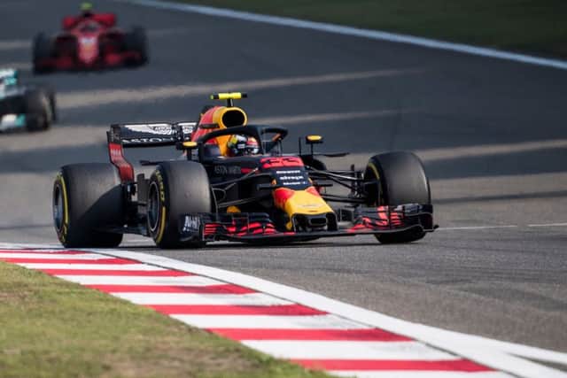 Max Verstappen drives in clear space but was criticised after he crashed into Sebastian Vettels car near the end of the race. Picture: AFP/Getty