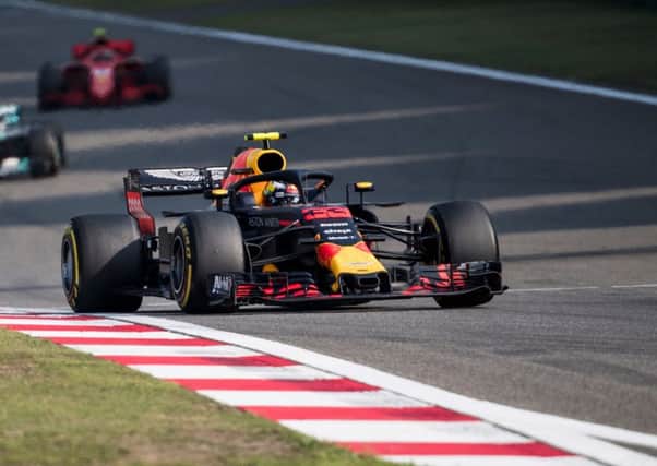 Max Verstappen drives in clear space but was criticised after he crashed into Sebastian Vettels car near the end of the race. Picture: AFP/Getty