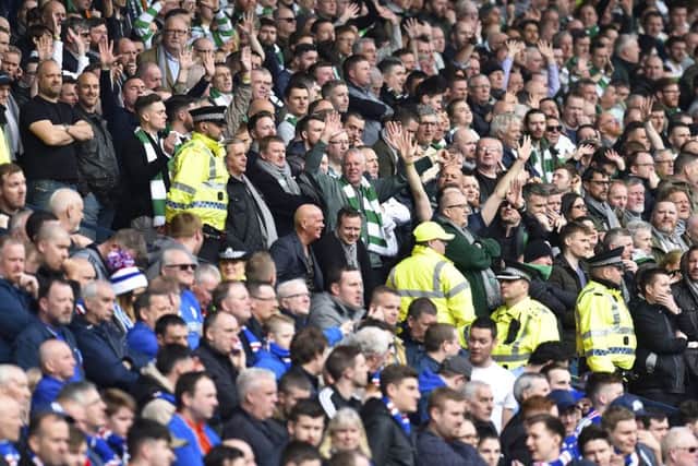 The Celtic and Rangers fans in the stands. Picture: SNS/Rob Casey