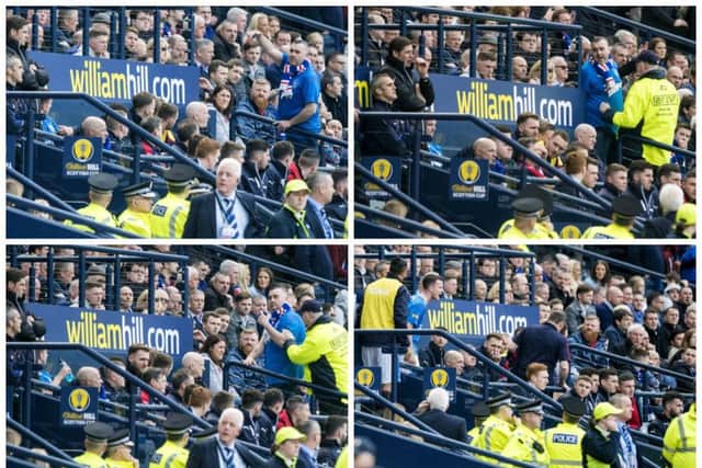 Pictures appearing to show a fan shouting at Halliday emerged after the match. Pictures: SNS Group