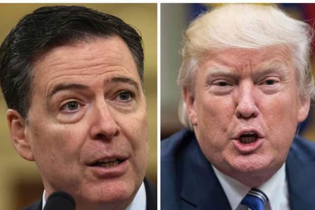 Former FBI Director James Comey (L) says he thinks Donald Trump is morally unfit to be US president. Picture: AFP/Getty