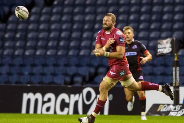 John Barclay in action for Scarlets. He will join Edinburgh after the summer. Picture: Gary Hutchison/SNS/SRU
