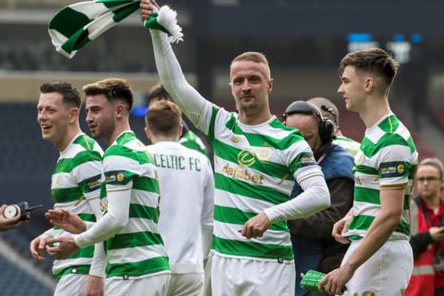 Leigh Griffiths celebrates Celtic's Scottish Cup semi-final win over Rangers. Picture: Alan Harvey/SNS