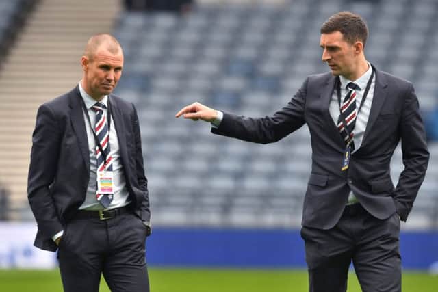 Binned: Kenny Miller, right and Lee Wallace look to have played their last game for Rangers. Picture: SNS Group