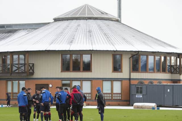 Graeme Murty addresses his players at the Rangers training complex. File picture: SNS Group