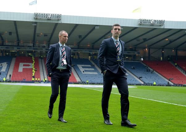 Kenny Miller and Lee Wallace prior to Sunday's game. Picture: Getty