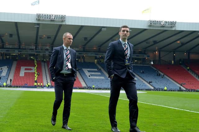 Kenny Miller and Lee Wallace prior to Sunday's game. Picture: Getty