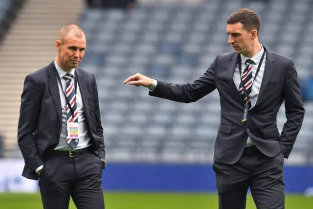 Rangers' Kenny Miller with Lee Wallace, pictured before Sunday's Scottish Cup semi-final, are unlikely to play for the club again. Picture: Craig Foy/SNS