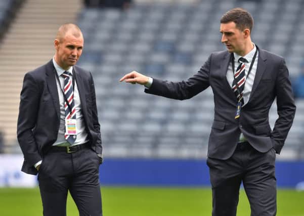 Rangers' Kenny Miller with Lee Wallace, pictured before Sunday's Scottish Cup semi-final, are unlikely to play for the club again. Picture: Craig Foy/SNS
