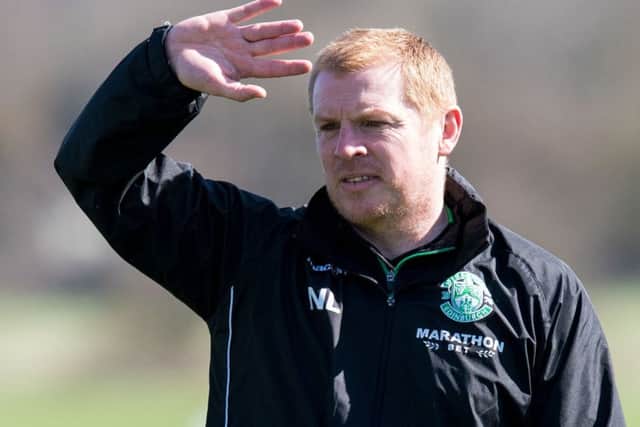 Hibs manager Neil Lennon during training at East Mains. Picture: Ross Parker/SNS