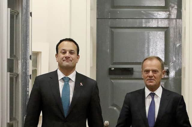 European Council President Donald Tusk (right) walks with Ireland's Prime Minister (Taoiseach) Leo Varadkar. Picture: Getty