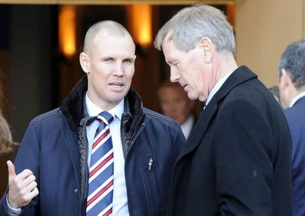 Rangers striker Kenny Miller with chairman Dave King. Picture: Michael Gillen