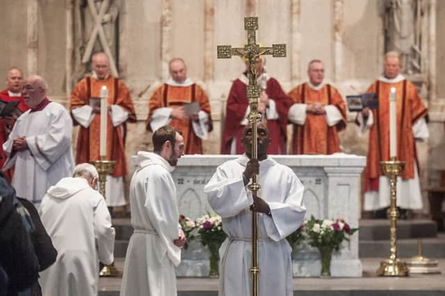 A Catholic mass at St. Andrews Cathedral. Picture: John Devlin/TSPL