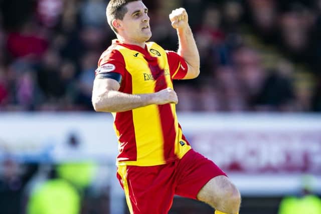Kris Doolan celebrates his equaliser. Picture: SNS
