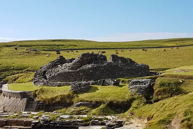 Midhowe Broch, Rousay, which was occupied for around 400 years until 200 AD. PIC: UHI.