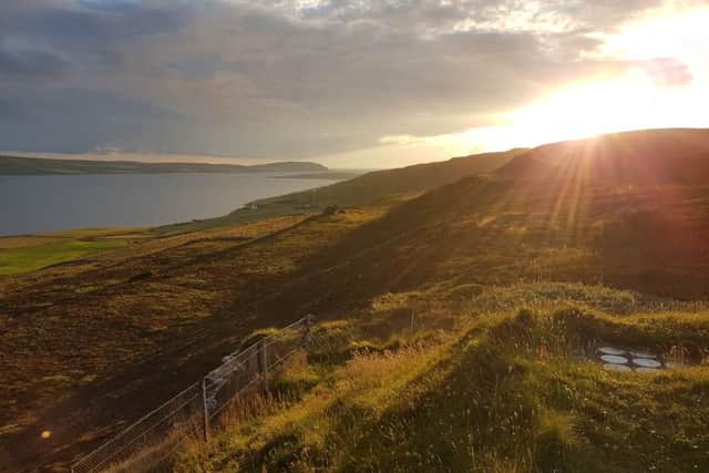 View from Knowe of Yarso chambered cairn, Rousay. PIC: UHI.