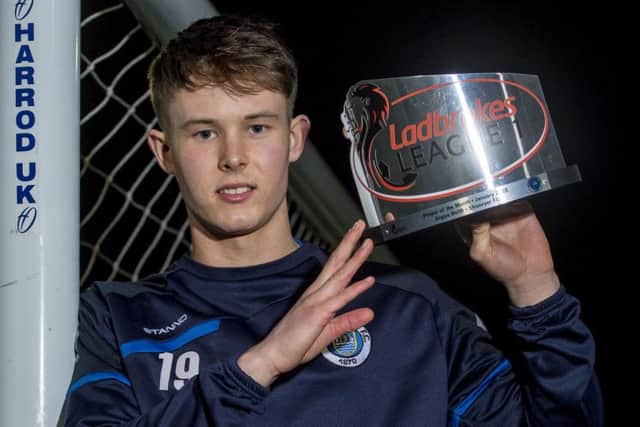Angus Beith won the Ladbrokes League 1 Player of the Month award for January for his performances on loan at Stranraer. Picture: Bill Murray/SNS