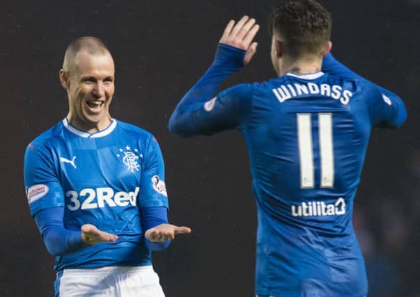 Kenny Miller, left, is unlikely to play for Rangers again after being suspended. Picture: SNS Group