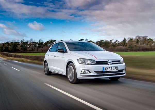 The new Polo features a stripe on the bonnet and roof