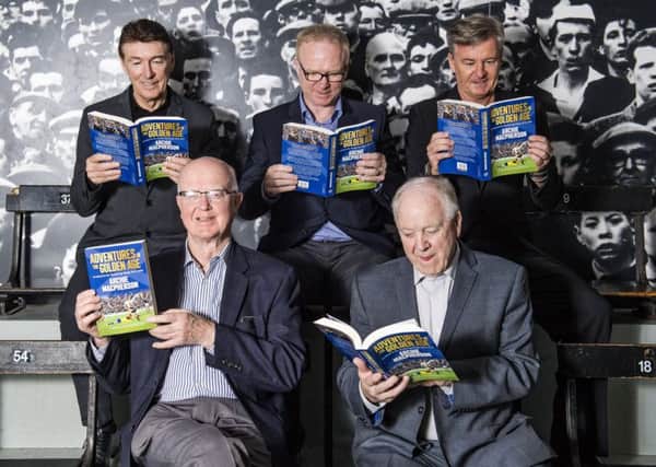 Commentator Archie McPherson (front left) promotes his new book 'Adventures in the Golden Age' on Scotland in the World Cup Finals. Picture: SNS