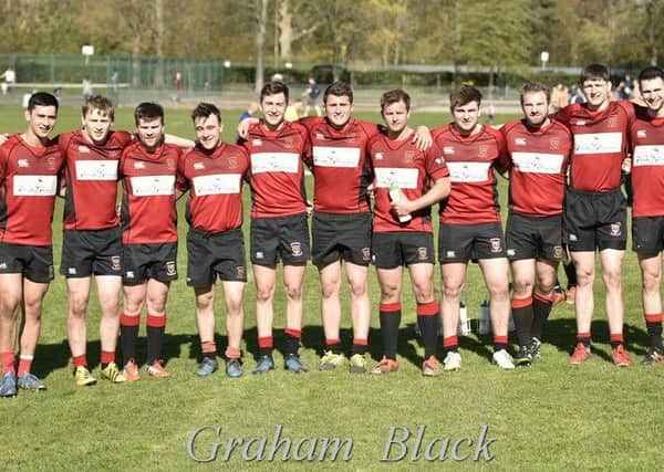 The Linlithgow squad who won the Pond Plate at the Edinburgh Northern Sevens