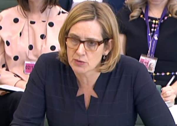 Amber Rudd giving evidence to the Home Affairs Select Committee. Picture: PA Wire