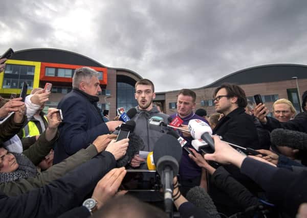 Tom Evans, father of Alfie Evans, speaks to the media outside Alder Hey Children's Hospital. Picture: Getty Images