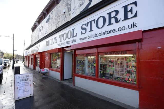 The artwork features the realistic imitation of the 'Roseanne' star parked beside Glasgow's iconic shop Bill's Tools, in the East End of the city. Picture: SWNS