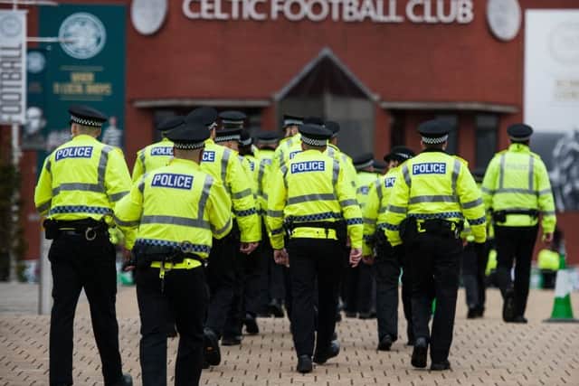 Police at Celtic Park. Picture: John Devlin