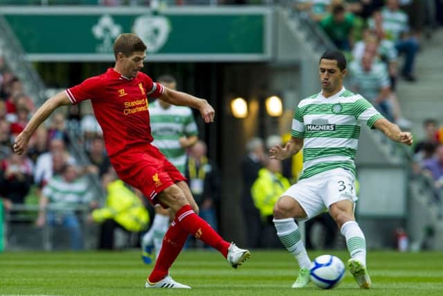 Steven Gerrard playing for Liverpool against Celtic in a friendly in 2013. Picture: SNS