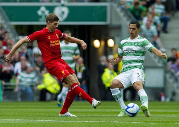 Steven Gerrard playing for Liverpool against Celtic in a friendly in 2013. Picture: SNS