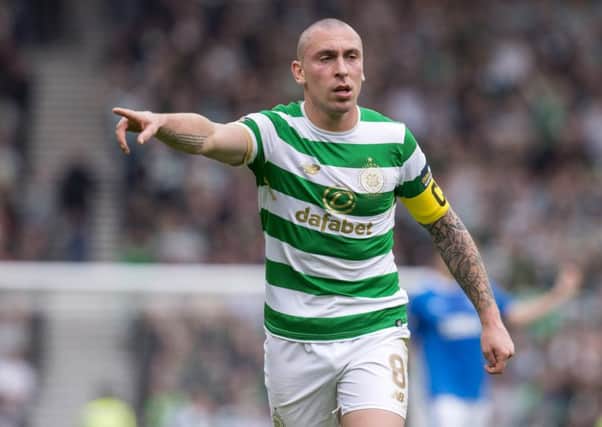 Celtic captain Scott Brown points the way. Picture: Rob Casey/SNS