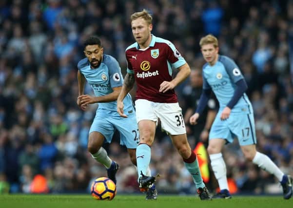 Scott Arfield in action for Burnley against Manchester City. Picture: Getty Images