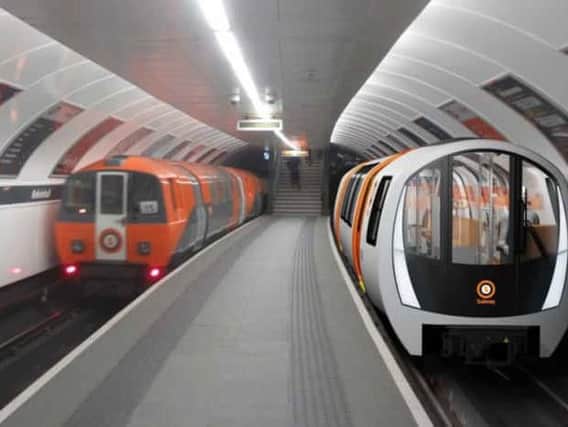 The Subway's 38-year-old trains, left, are due to be replaced with a new fleet in 2020, right, and run without staff aboard a year later. Picture: SPT