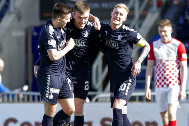 Falkirk's Ryan Blair celebrates scoring to make it 1-0. Picture: SNS/Garry Williamson