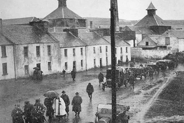 One of the funeral processions on Islay to mark the fallen servicemen. PIC: Museum of Islay Life.