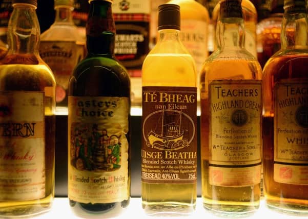 Bottles of whisky on display in the Diageo Claive Vidiz Collection, the world's largest collection of Scottish whisky. Picture: Jeff J Mitchell/Getty Images