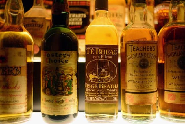 Bottles of whisky on display in the Diageo Claive Vidiz Collection, the world's largest collection of Scottish whisky. Picture: Jeff J Mitchell/Getty Images