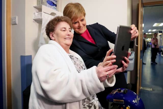 Nicola Sturgeon met patients with chronic liver problems at the Edinburgh Royal Infirmary. Picture: Getty