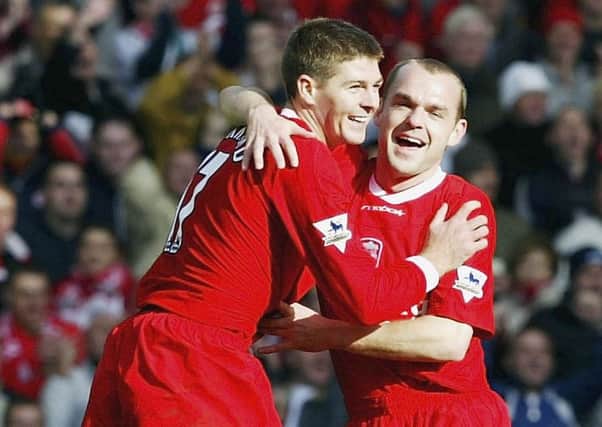 Danny Murphy and Steven Gerrard during their playing days at Liverpool.