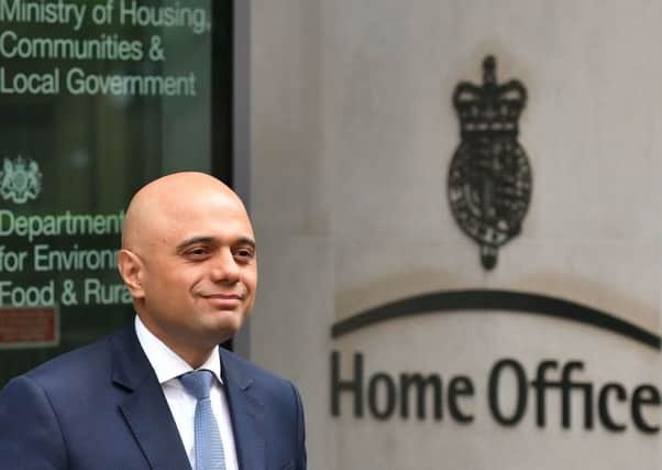 Sajid Javid outside the Home Office in Westminster (Picture: PA)