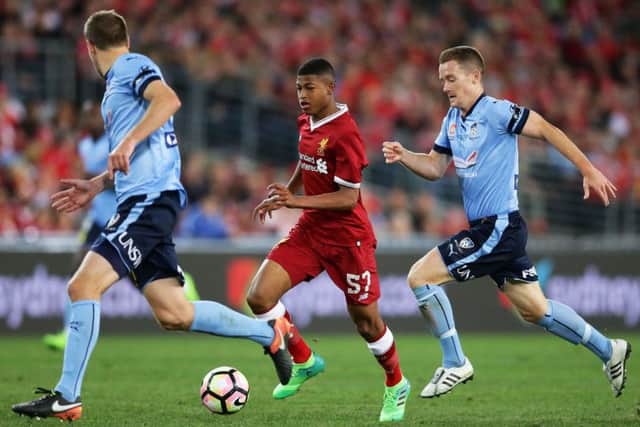 Rhian Brewster controls the ball during a friendly match between Sydney and Liverpool in May  2017. Picture: Getty Images