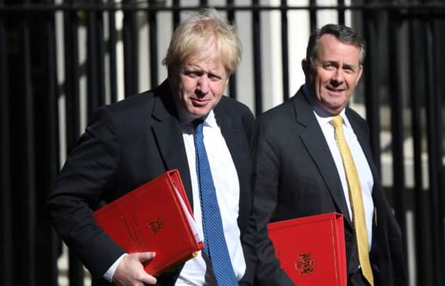 Boris Johnson with fellow cabinet minister Liam Fox