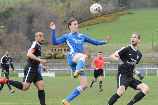 Jordan Hopkinson was on target for Selkirk against Edusport Academy (picture by Grant Kinghorn).