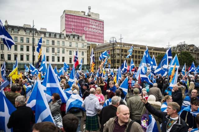 Thousands are expected to take part in the pro-indy rally in Glasgow. Picture: John Devlin