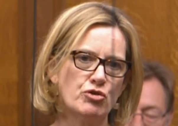 Former Home Secretary Amber Rudd speaking from the back benches during Prime Minister's Questions. Picture: PA Wire