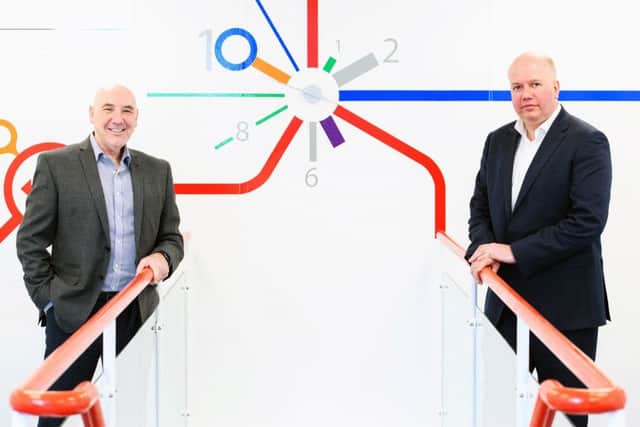 Left to right: Commsworld boss Ricky Nicol with Willie Fairhurst of ECS. Picture: Ian Georgeson