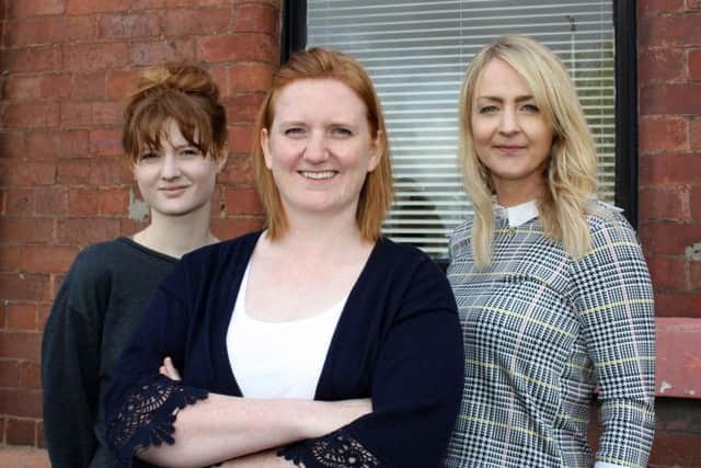 Pictured from left are Eleanor Mackay, who joins as social media manager, PR consultant Anna Gunn, and Anne Brown who arrives as company accountant. Picture: Contributed.