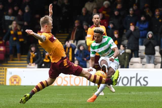 Motherwell's Richard Tait made a terrific block on Celtic's Scott Sinclair earlier this season. Picture: SNS